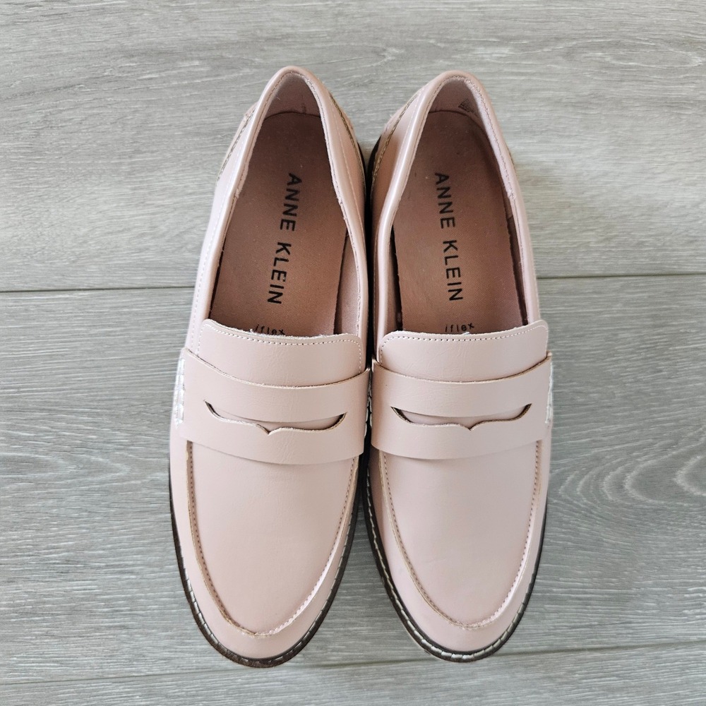Anne Klein Emmy Lou Blush Pink Penny Loafers Lug Sole Shoes AKEMMYLOU 8M - Picture 2 of 8